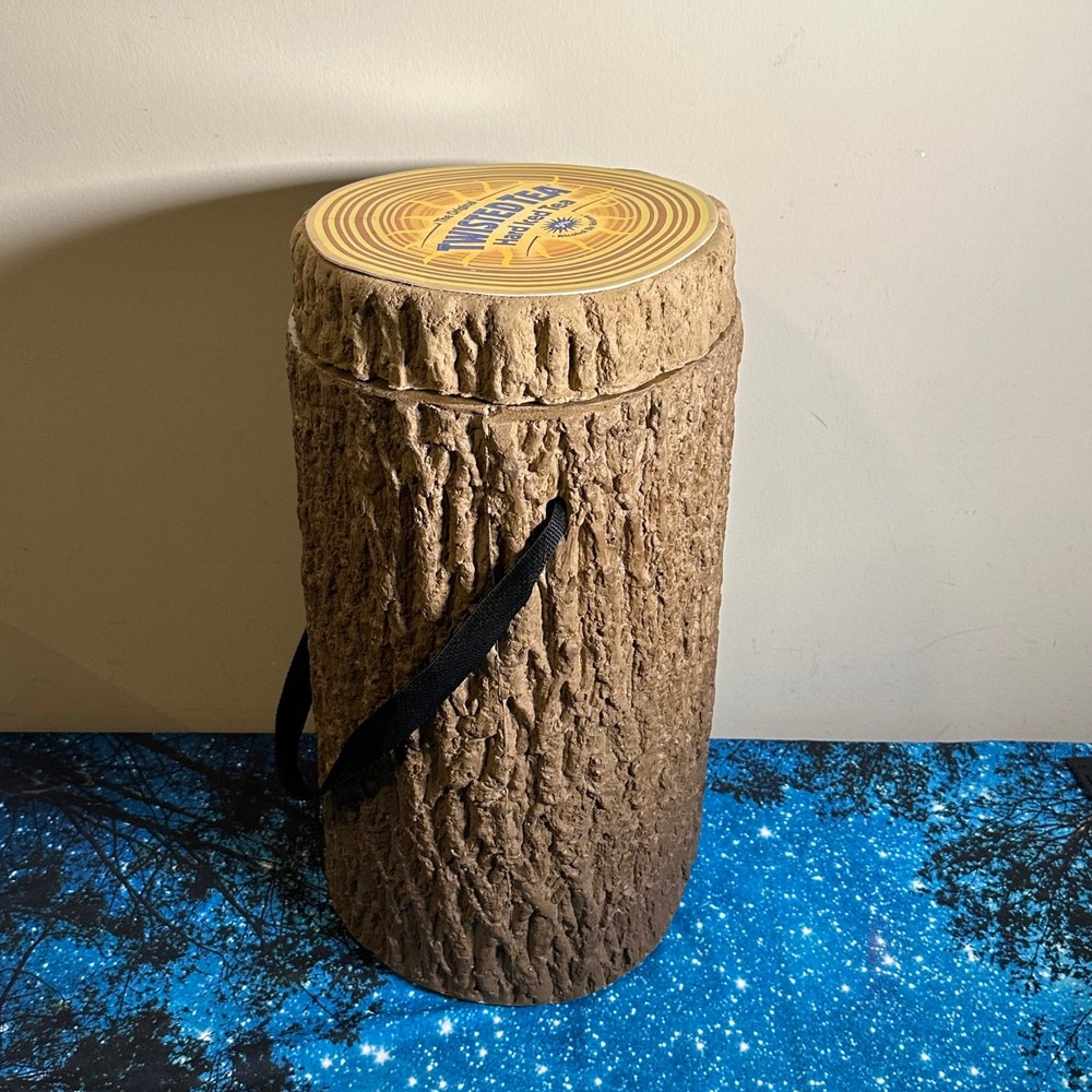 Twisted Tea Hard Iced Tea Faux Log Cooler Insulated Beverage Holder Brown Rustic